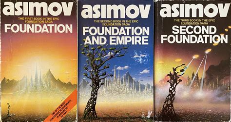 ‘Foundation’ Trilogy by Isaac Asimov, 1951-53. Cover art by Tim White ...