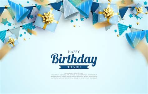 Premium Vector | Happy birthday background with illustration of ...