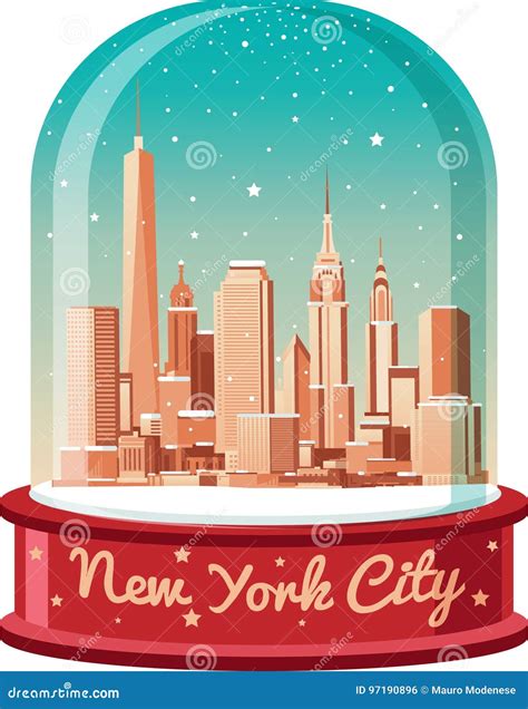 New York City skyline stock illustration. Illustration of downtown - 97190896