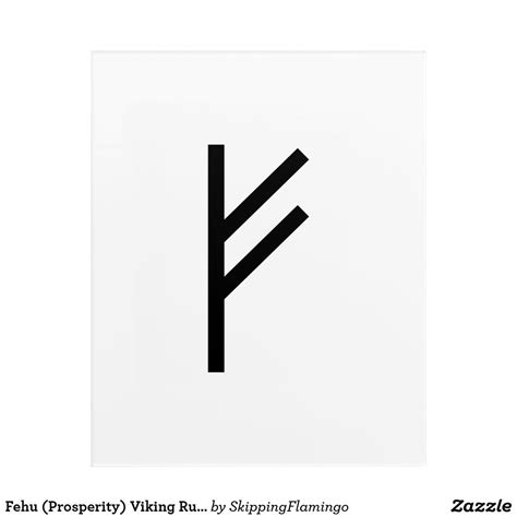 Black Geometric Fehu (Prosperity) Viking Rune Acrylic Print | Zazzle ...