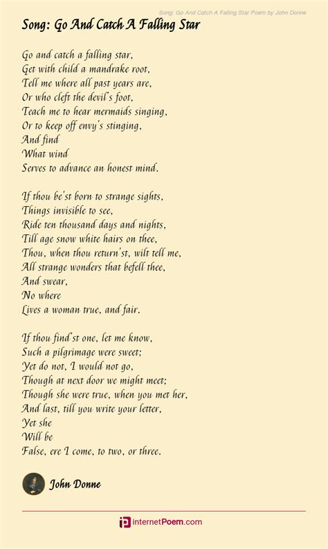 Song: Go And Catch A Falling Star Poem by John Donne