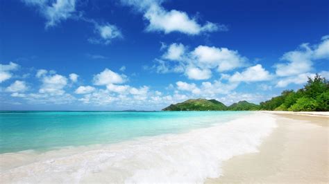 Landscape Of Green Covered Mountain And Forest Under Cloudy Blue Sky During Daytime HD Beach ...