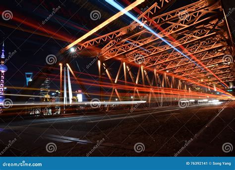 Shanghai Night View of the Garden Bridge Stock Image - Image of city, dark: 76392141