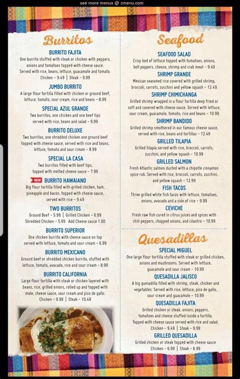 Online Menu of El Azul Grande Restaurant, Pikeville, Kentucky, 41501 ...