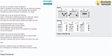 Chord: Sonvanger - Valiant Swart - tab, song lyric, sheet, guitar, ukulele | chords.vip