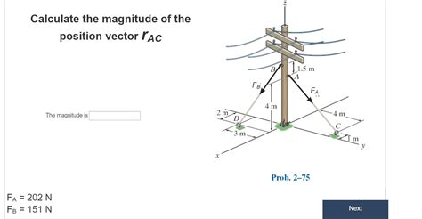 Solved Calculate the magnitude of the position vector PAC | Chegg.com