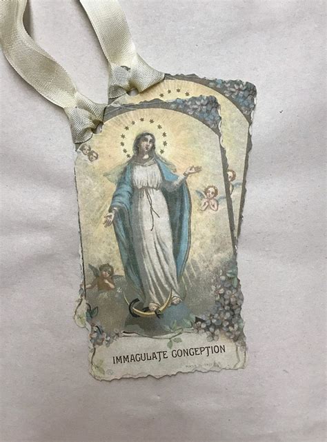 Vintage Prayer Card Gift Tag Mary Virgin Mother Immaculate - Etsy