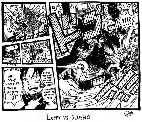 Luffy vs. Blueno by NaLuforevur on DeviantArt