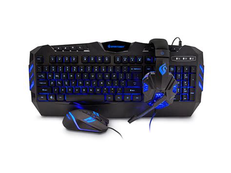 SportsBot SS301 Blue LED Gaming Headset, Keyboard, & Mouse Set | New Atlas