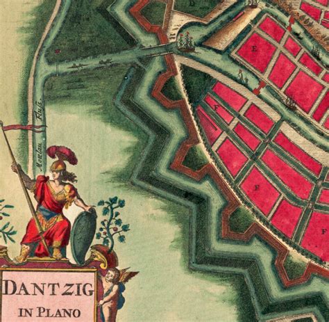 Old Map of Gdansk Danzig Poland 1687 Vintage Map Wall Map Print ...