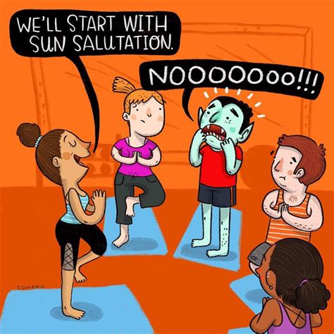 The vampire struggle is real. #cartoon #Halloween #Yoga #SunSalutation ...