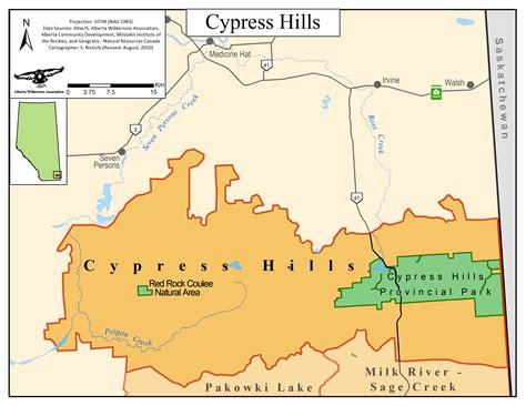 Cypress Hills Interprovincial Park Map - Middle East Map