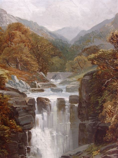 Antiques Atlas - 19th Landscape Waterfall Oil Painting David Motley as153a829 / 0689