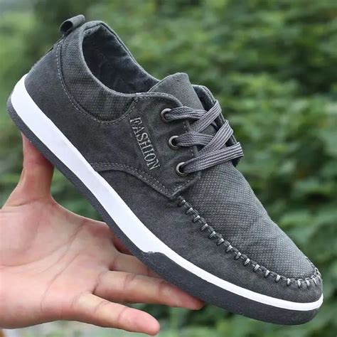 2017 New Canvas Denim Shoes Men Breathable Non leather Casual Shoes ...