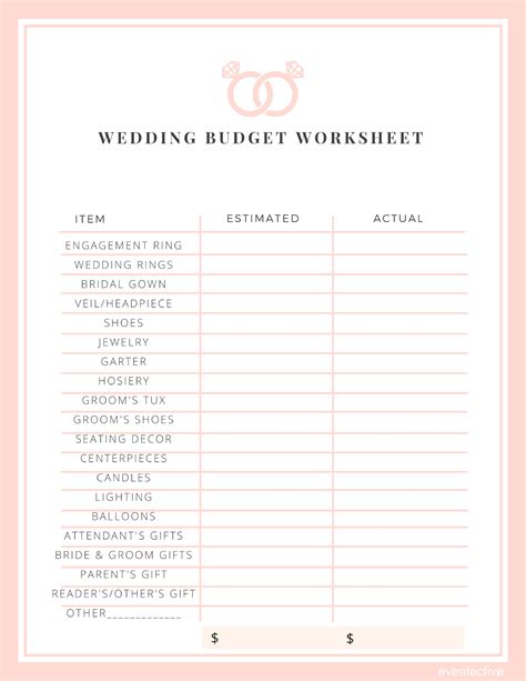 Wedding Budget Worksheet – Cheers and Confetti Blog by Eventective