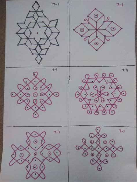 Chukki Rangoli Designs | Easy Free Hand Patterns