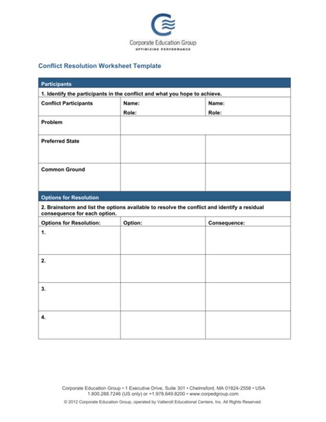 Printable Conflict Resolution Template Free Printable - Vrogue