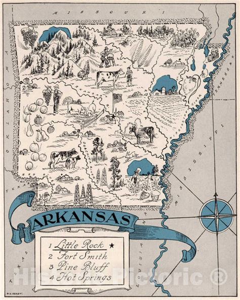 Historic Map : School Atlas Map, Arkansas. 1931 - Vintage Wall Art ...