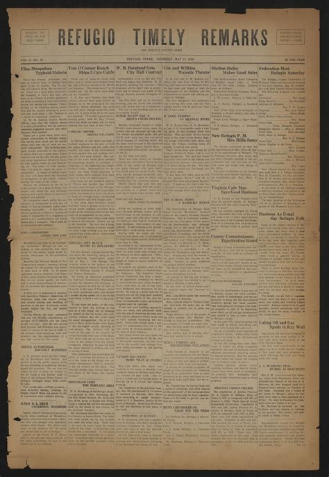 Refugio Timely Remarks and Refugio County News (Refugio, Tex.), Vol. 2, No. 30, Ed. 1 Thursday ...