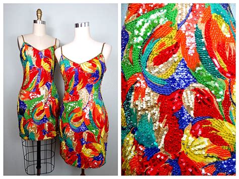COLOR SPLASH Sequin Party Dress / 80s Multicolored Sequined | Etsy | Sequin party dress, Sequin ...