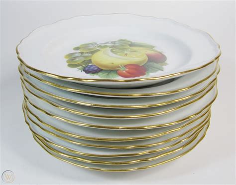 Ten (10) KSPM Meissen Porcelain Hand Painted Fruit Plates | #1733824773