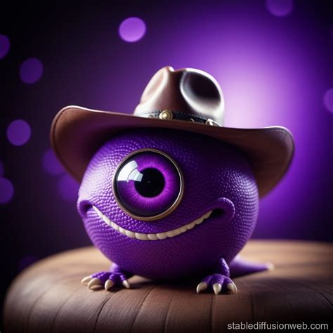 One-Eyed Cowboy Hat-Wearing Sphere Monster | Stable Diffusion Online