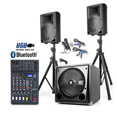 Active Bluetooth DJ Speakers Subwoofer System Studiomaster Club XS6 Mixer 800W | eBay