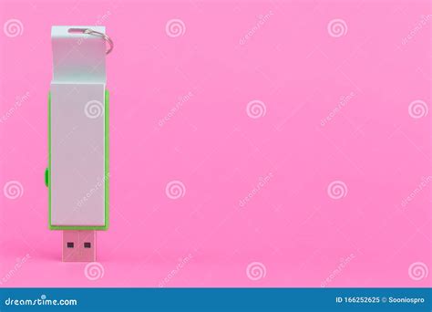 Metal USB Flash Drive on Pink Background Stock Image - Image of store ...