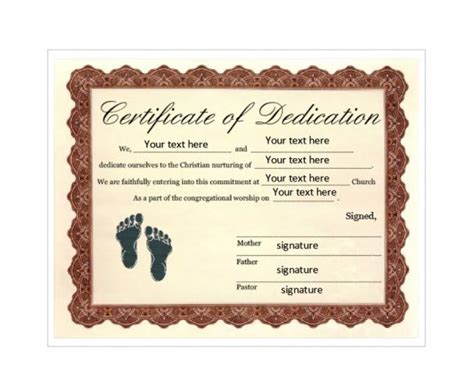 Baby Dedication Certificate Template – Cardtemplate.my.id