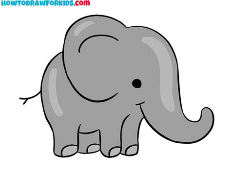 How to Draw a Cartoon Elephant | Elephant drawing, Cartoon elephant ...