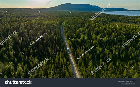 Aerial View Following Camper Van Lake Stock Photo 2197939287 | Shutterstock