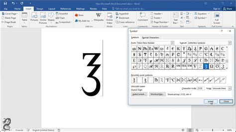 How type Ounce Sign symbol in Word - YouTube