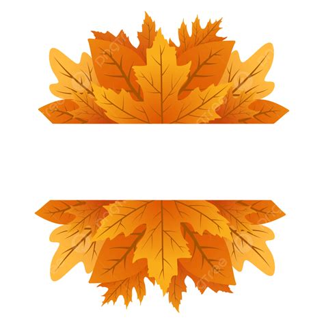 Autumn Leaf Border With Gradation Color Vector, Frames, Autumn Leaves ...