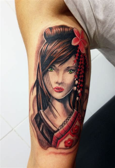 25 Most Beautiful Japanese girl Geisha Tattoos | EntertainmentMesh