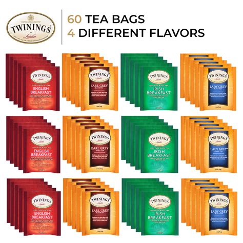 Buy Twinings Tea, Black Tea Sampler Variety Pack with Four Flavors; Earl Grey Tea, English ...