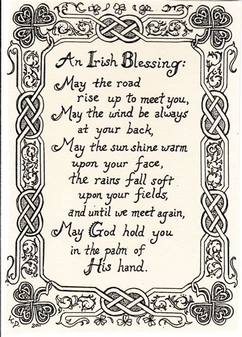 An Irish Blessing Wiith Illustrated Border: 6-pack of Blank Ivory Notecards W Envelopes ...