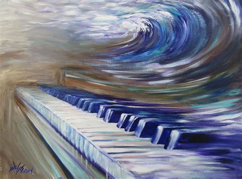 Piano vague de la musique peinture estampe de Piano | Etsy