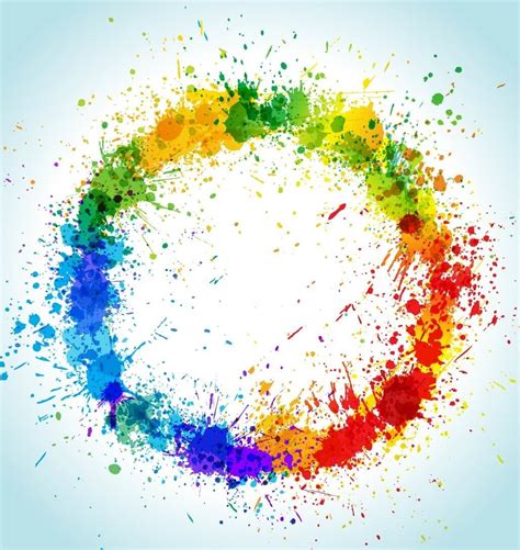 Colorful Grungy Circular Paint Splashes Vector Download