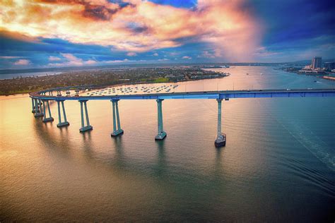 Coronado Bridge at Sunset Photograph by Art Wager