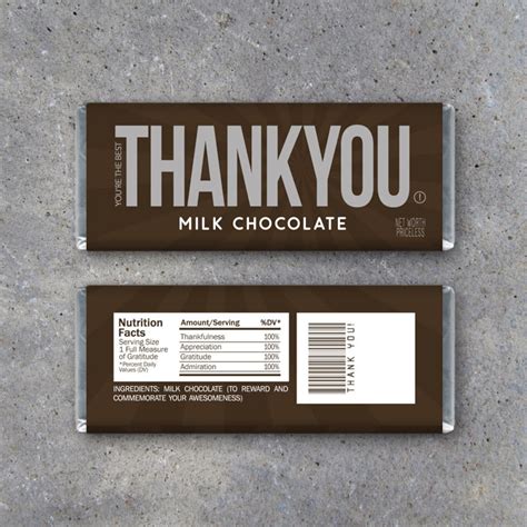 THANK YOU Candy Bar Wrappers Printable Instant Download Thank You ...