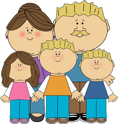 family clipart 3 boys 1 girl - Clipground