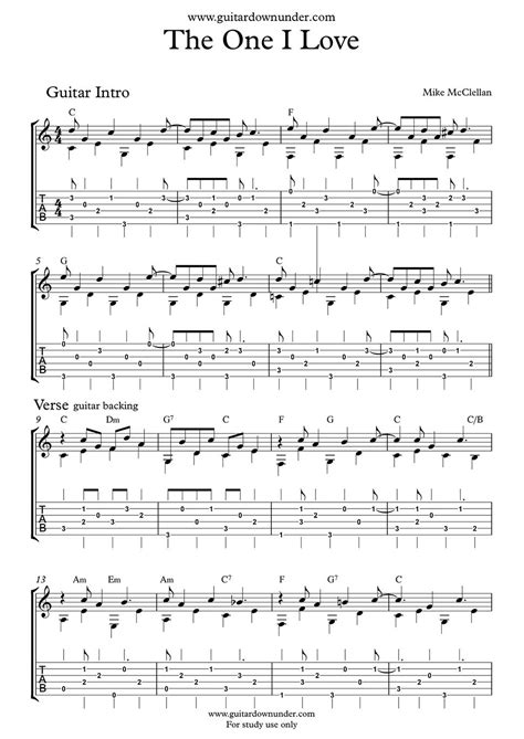 "The One I Love" - by Mike McClellan for fingerstyle guitar.