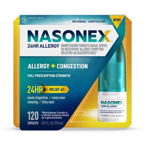 Nasonex Allergy + Congestion 24 Hour Relief Nasal Spray - 120 Sprays - Shop Sinus & allergy at H-E-B