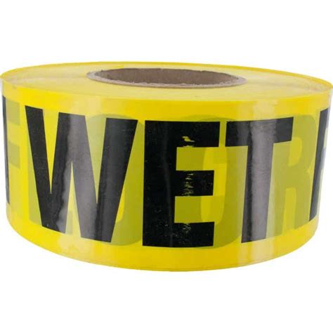 Yellow "Caution Wet Floor" Barricade Tape | BT-323(1000) | ElecDirect