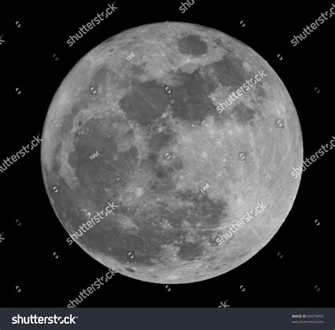 Full Moon Closeup Showing The Details Of The Lunar Surface Stock Photo ...