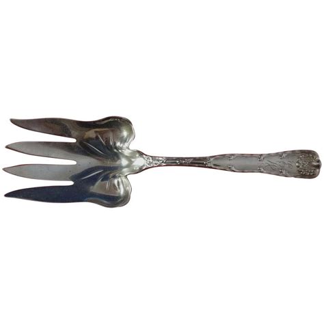 Durgin Sterling Art Silver Fish Serving Fork Applied Lobster Aesthetic For Sale at 1stDibs