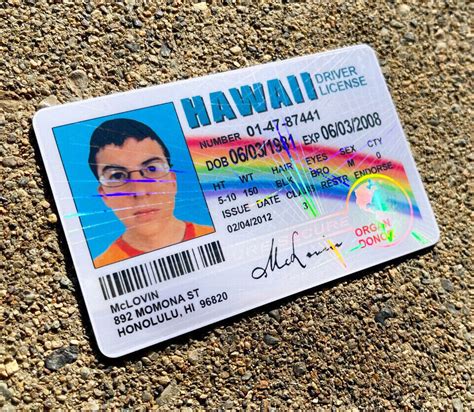 McLovin ID Card with Holographic Hawaii HI Drivers License Superbad Movie Prop – Board Game Gems