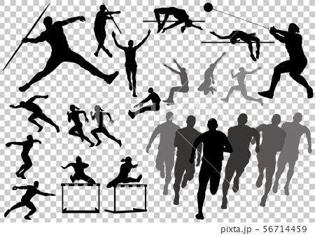 Athletics silhouette illustration set - Stock Illustration [56714459] - PIXTA