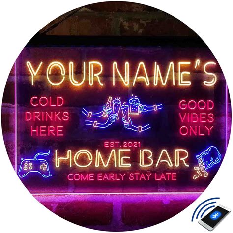 Personalized Party Home Bar Tri-color LED Neon Light Signa | Etsy