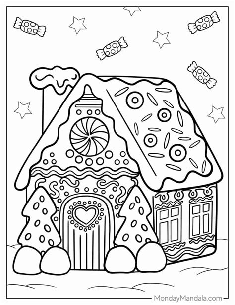 26 Gingerbread House Coloring Pages (Free PDF Printables)